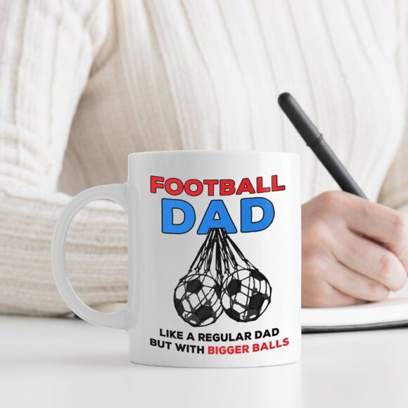Funny 11oz White Mug for Stepdad – Football Dad - Funny Gift For Dad - Picture 1 of 4